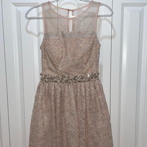 Pink lace homecoming dress